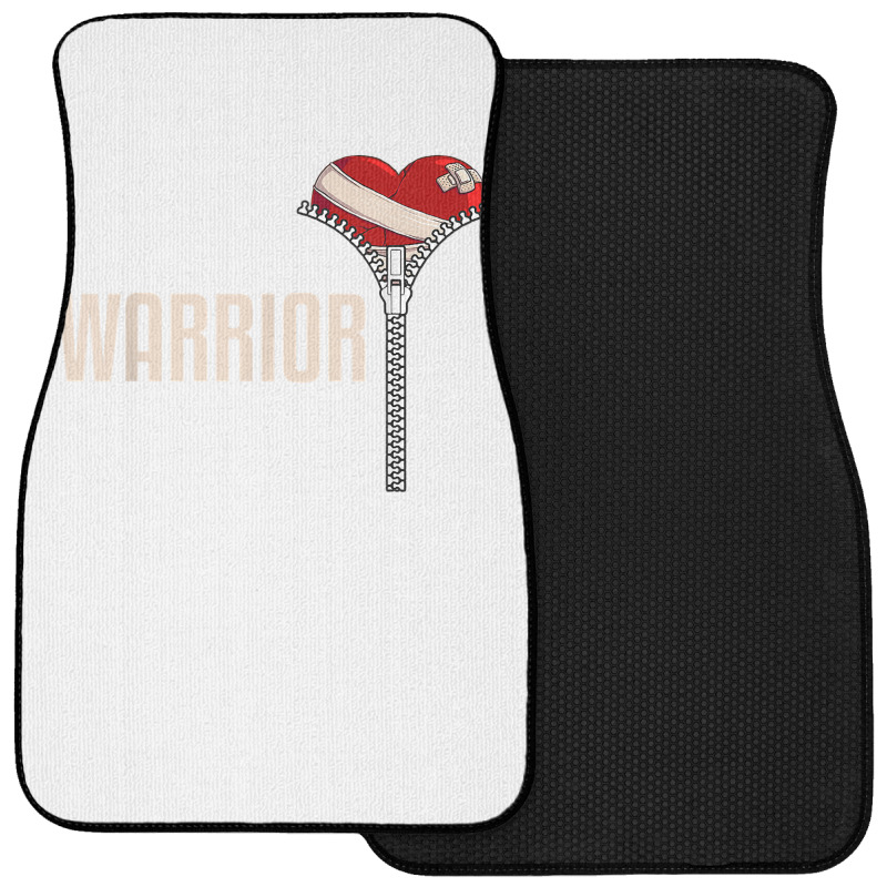 Funny Open Heart Surgery Recovery Art For Men Women Warrior T Shirt Front Car Mat | Artistshot