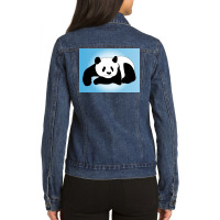 Mommy Panda Ladies Denim Jacket | Artistshot