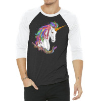 Rainbow Unicorns T Shirtrainbow Unicorn T Shirt (3) 3/4 Sleeve Shirt | Artistshot