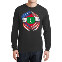 Maldives Flag American Proud Of My Maldivian Heritage T Shirt Long Sleeve Shirts | Artistshot