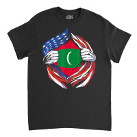 Maldives Flag American Proud Of My Maldivian Heritage T Shirt Classic T-shirt | Artistshot