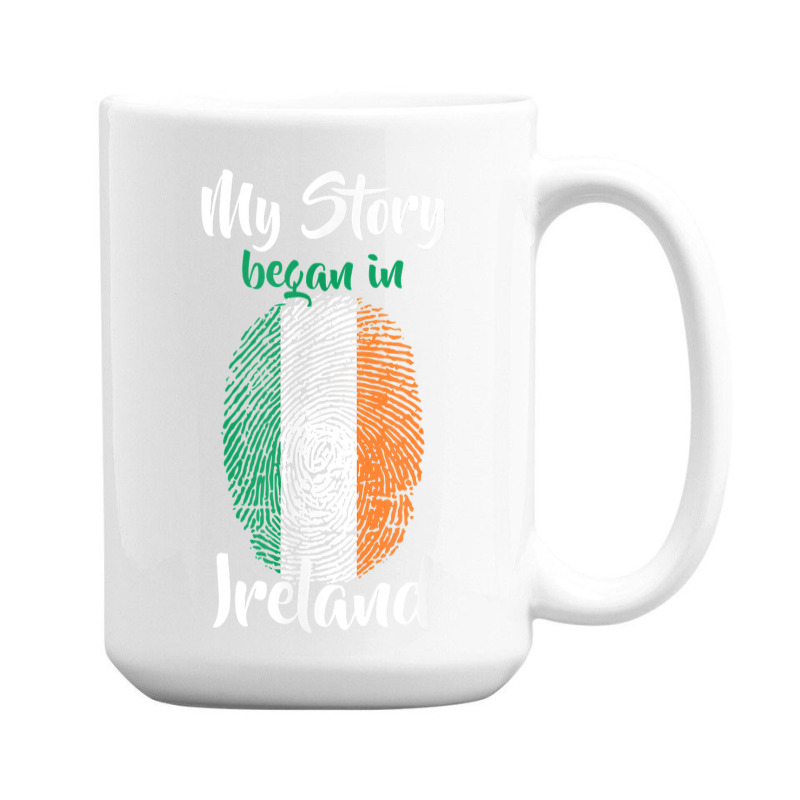 Irish Pride Fingerprint   My Story Started In Ireland Flag T Shirt 15 Oz Coffee Mug by puawhla | Artistshot