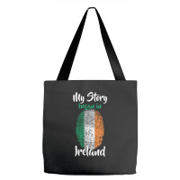 Irish Pride Fingerprint   My Story Started In Ireland Flag T Shirt Tote Bags | Artistshot