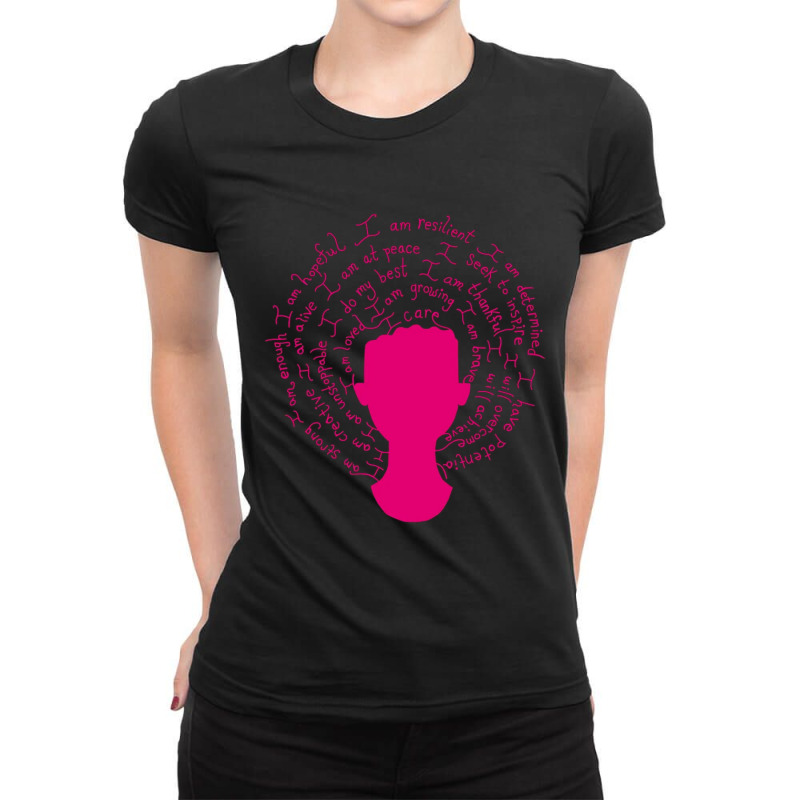 Self Care Matters Magenta Silhouette Ladies Fitted T-Shirt by VictorCruz | Artistshot