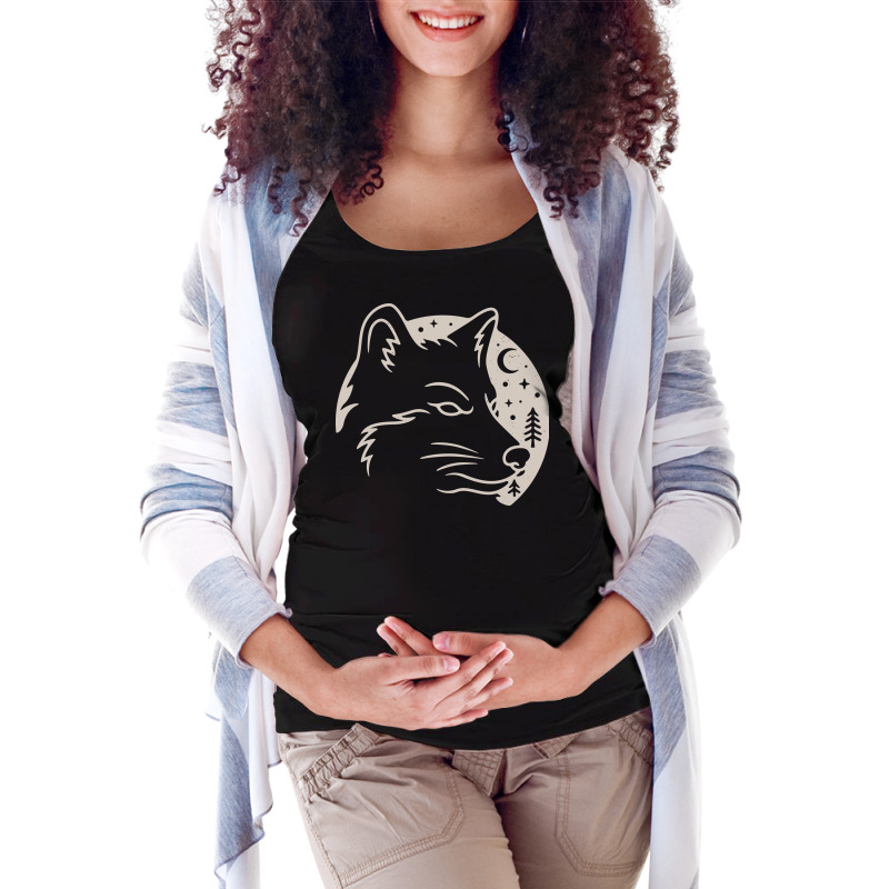 Wolf Moon Maternity Scoop Neck T-shirt by Quilimo | Artistshot