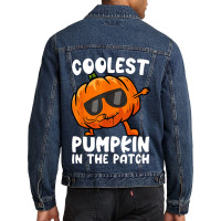 Coolest Pumpkin In The Patch Dabbing Halloween Men Denim Jacket | Artistshot