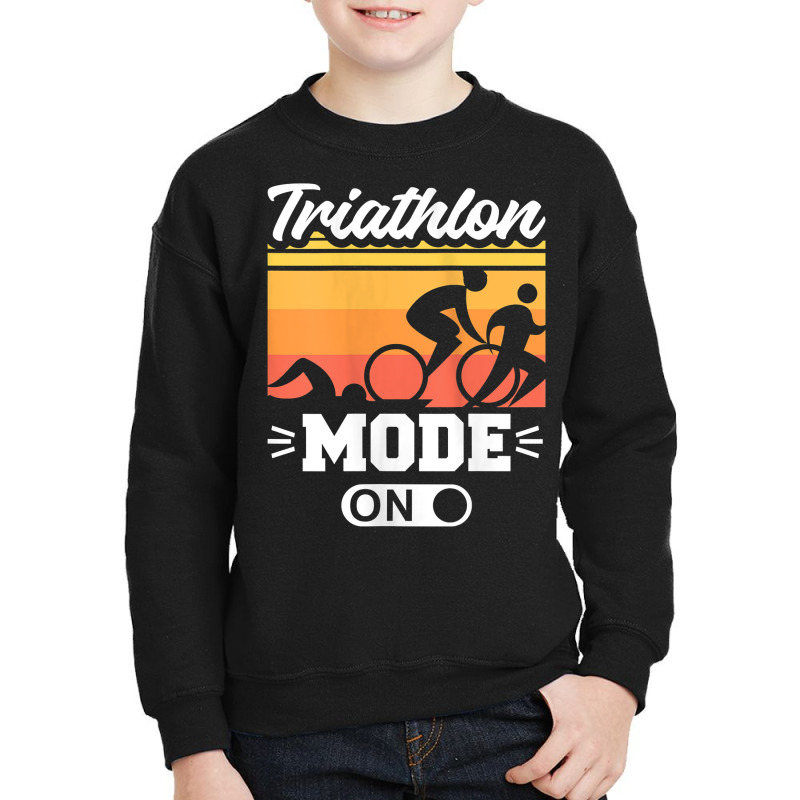 Womens Triathlon Mode On Cycling Swimming Running Triathlete Tank Top Youth Sweatshirt | Artistshot