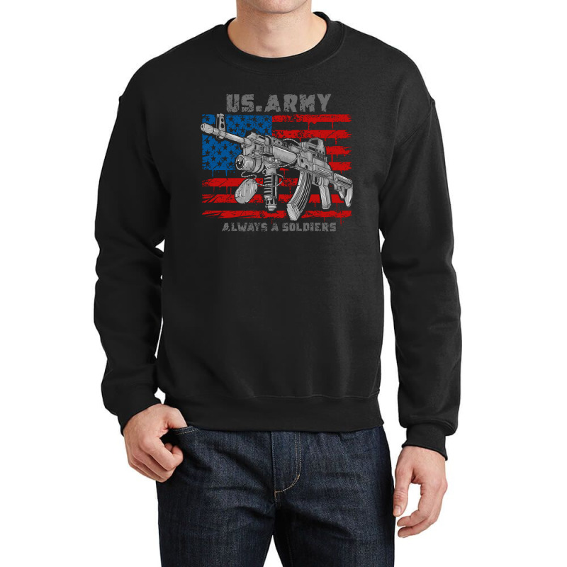 America Usa Army Machine Gun Crewneck Sweatshirt | Artistshot