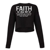 Mens Faith Is Like Wifi   Funny Christian Catholic Pastoral Cute T Shi Cropped Sweater | Artistshot