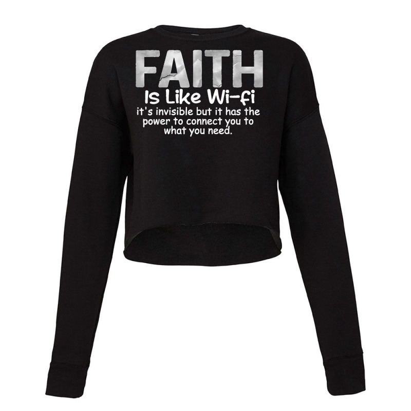 Mens Faith Is Like Wifi   Funny Christian Catholic Pastoral Cute T Shi Cropped Sweater by JerrodHeathGaylon | Artistshot