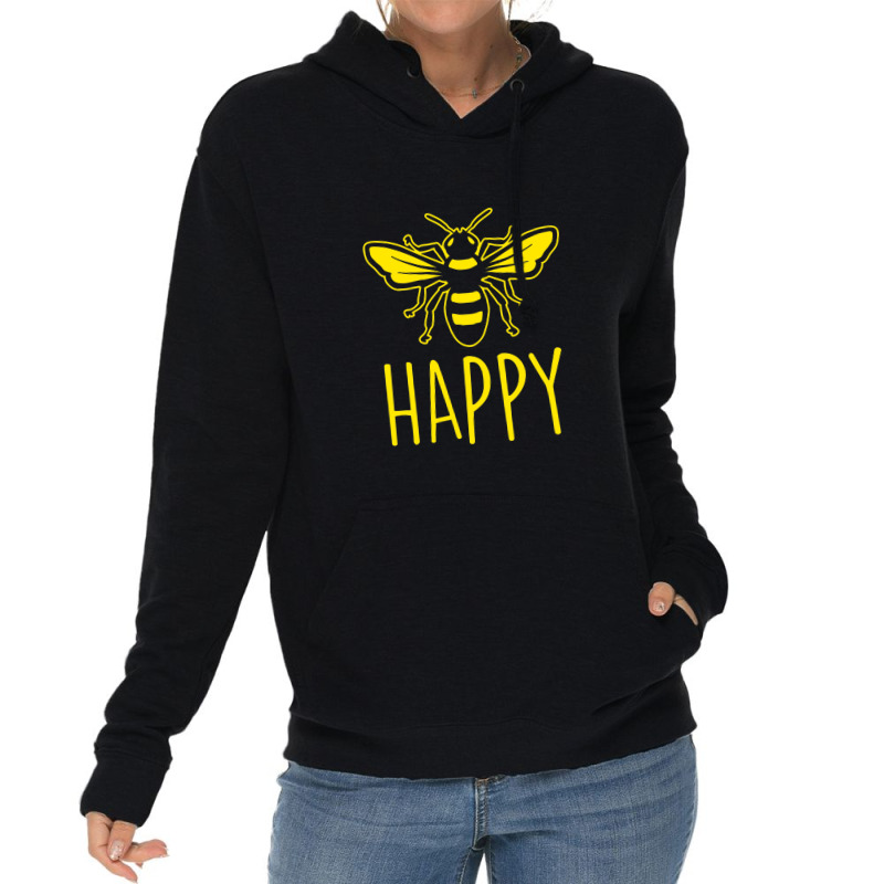 Bee Happy Lightweight Hoodie | Artistshot