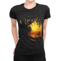 Famous Paintings T  Shirt Island Of New Providence By Albert Bierstadt Ladies Fitted T-shirt | Artistshot