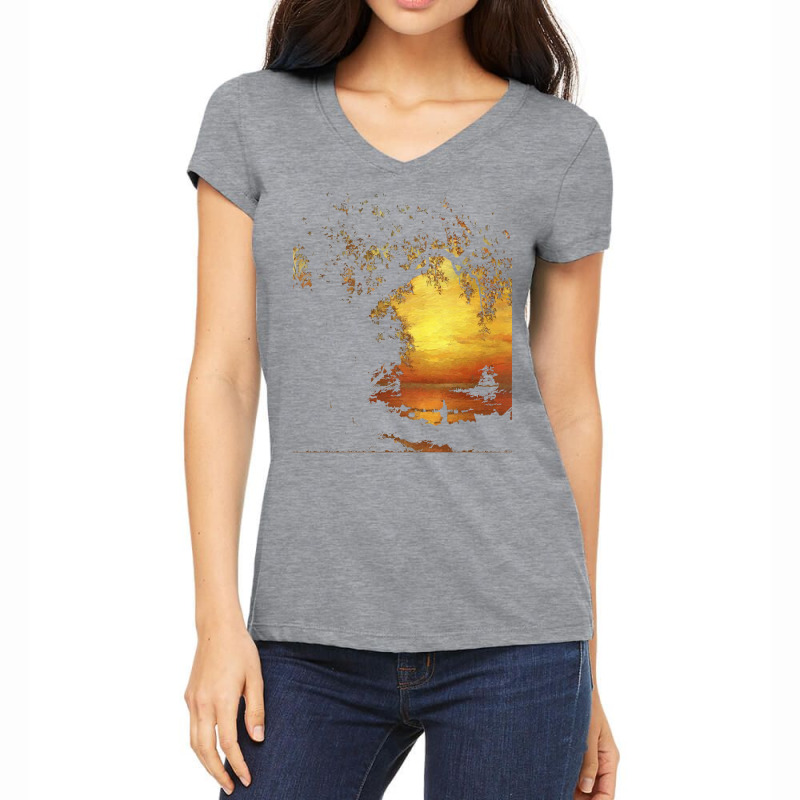 Famous Paintings T  Shirt Island Of New Providence By Albert Bierstadt Women's V-Neck T-Shirt by rwilliamson105 | Artistshot