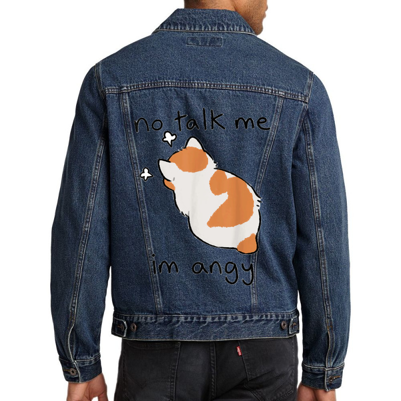 No Talk Me   I'm Angry Funny Cute Anime Cat Neko Lover T Shirt Men Denim Jacket | Artistshot