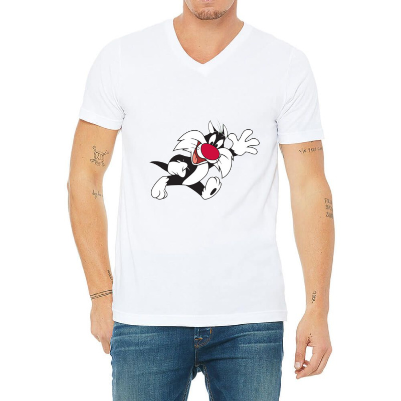 Sylvester Cat V-Neck Tee by robinjumpstart | Artistshot