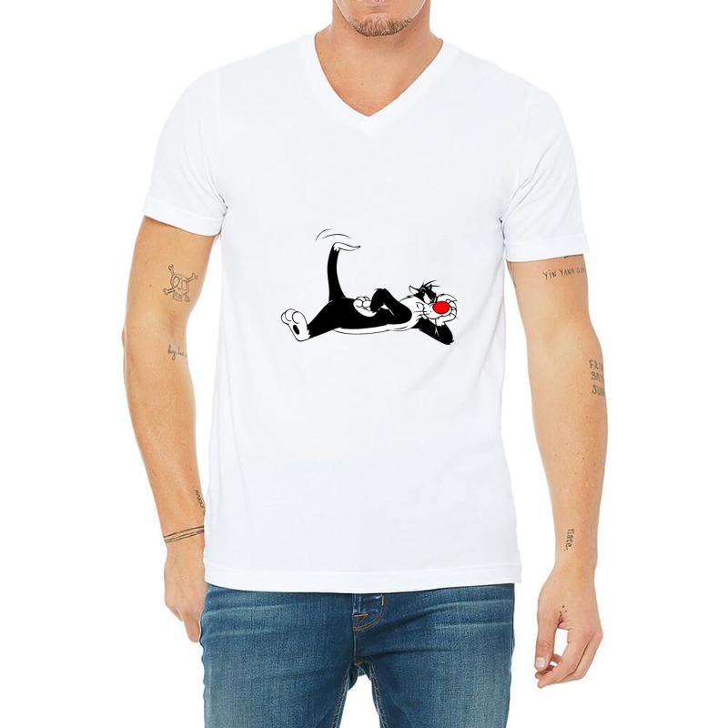 Sylvester Cat V-Neck Tee by robinjumpstart | Artistshot