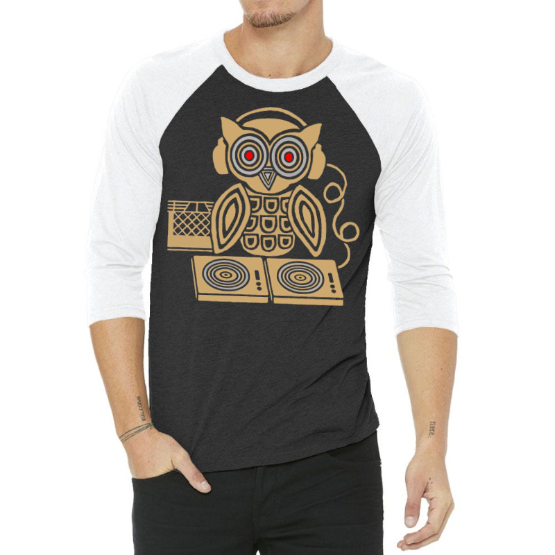 Headphones Owl 3/4 Sleeve Shirt | Artistshot