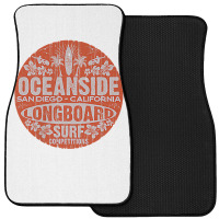 2 Sided Oceanside Longboard Surf Competitions Vintage Badge T Shirt Front Car Mat | Artistshot