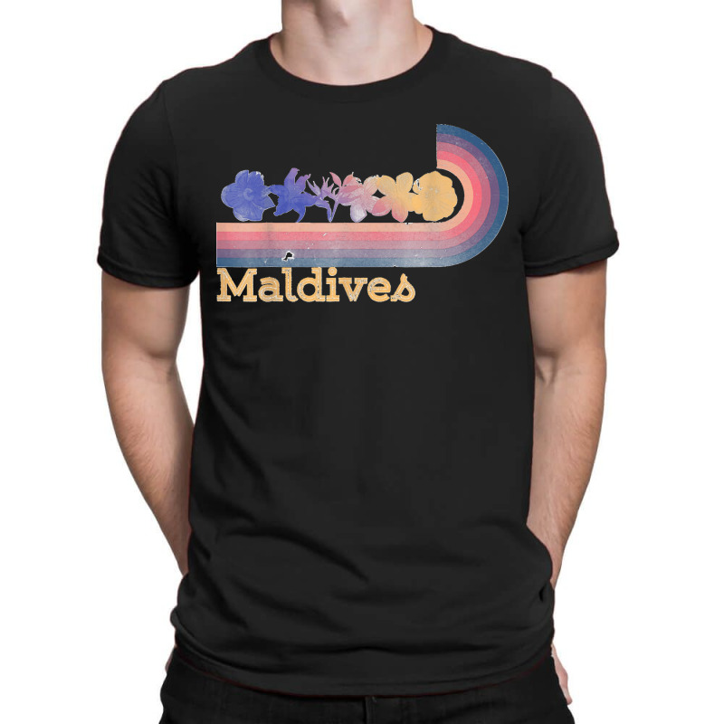 Retro Maldives Tropical Flowers 80's Style Surfing T Shirt T-shirt | Artistshot