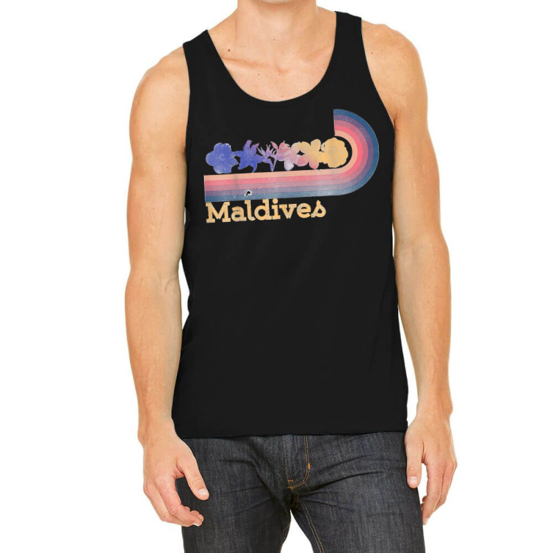 Retro Maldives Tropical Flowers 80's Style Surfing T Shirt Tank Top | Artistshot