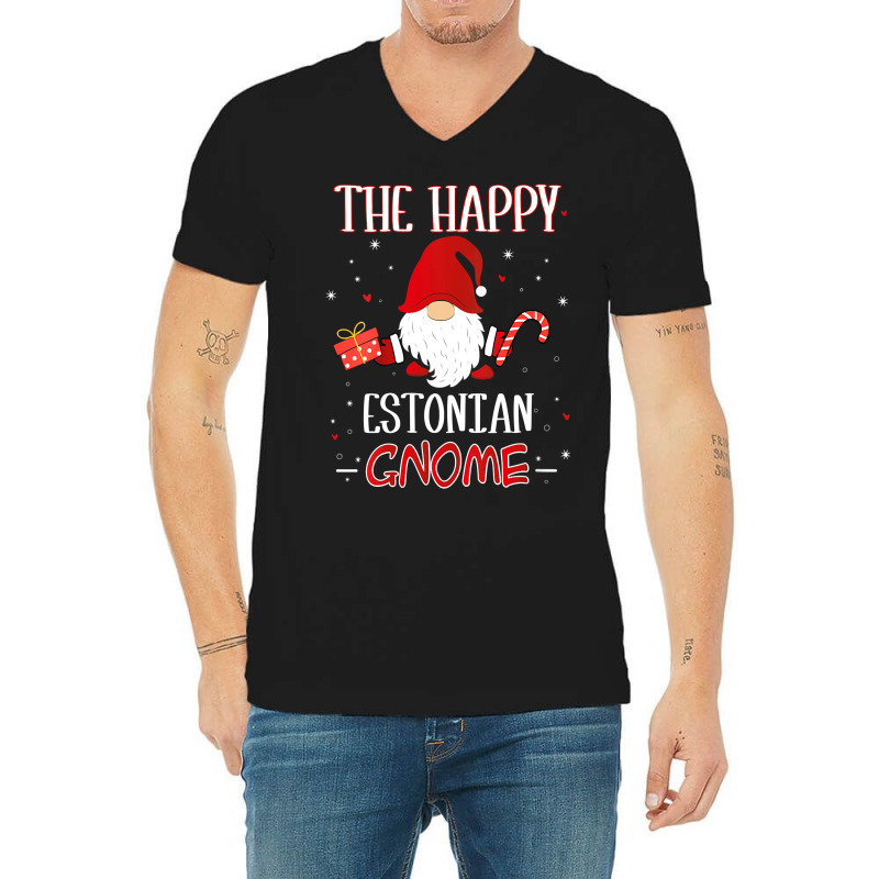 Womens Estonian Christmas Gnome Costume Matching Family V Neck T Shirt V-neck Tee | Artistshot