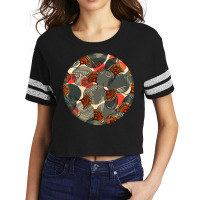 African Fabric Pattern Round Earrings 5 Scorecard Crop Tee | Artistshot