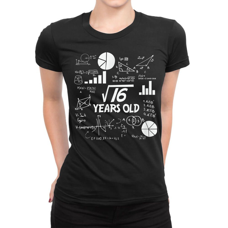 Birthday Square Root Math Problem Fun Calculation 4th T Shirt Ladies Fitted T-Shirt by tognifx | Artistshot