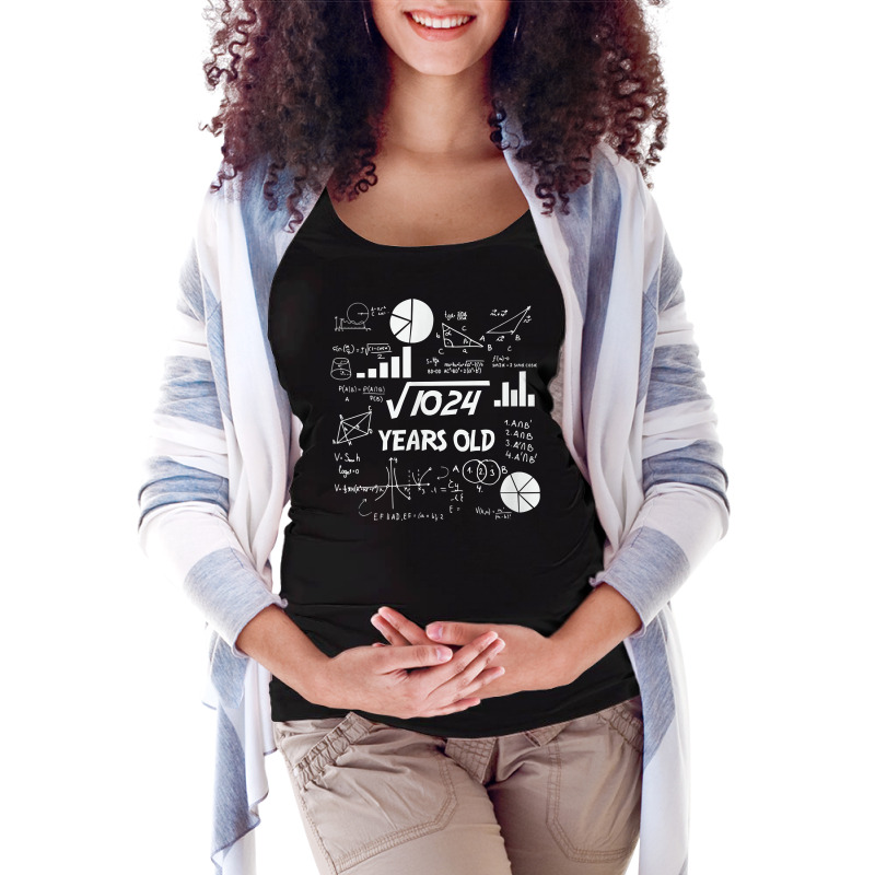 Birthday Square Root Math Problem Fun Calculation 32nd Bday T Shirt Maternity Scoop Neck T-shirt by tognifx | Artistshot