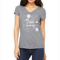 Birthday Square Root Math Problem Fun Calculation 38th T Shirt Women's V-neck T-shirt | Artistshot