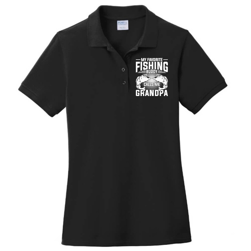 Fishing T  Shirt Fathers Day Grandpa Fisherman Angle Fish Angling Hobb Ladies Polo Shirt by freddy08359 | Artistshot