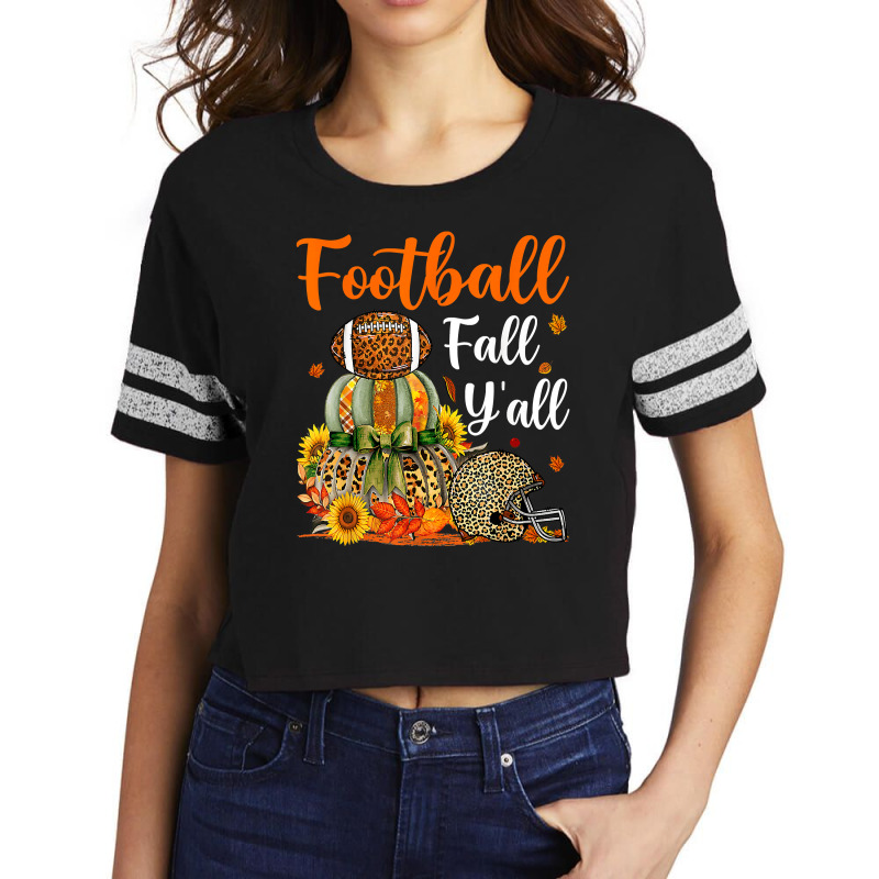 Football American Football And Fall Yall Leopard Pumpkin Thanksgiving  Scorecard Crop Tee by permad | Artistshot