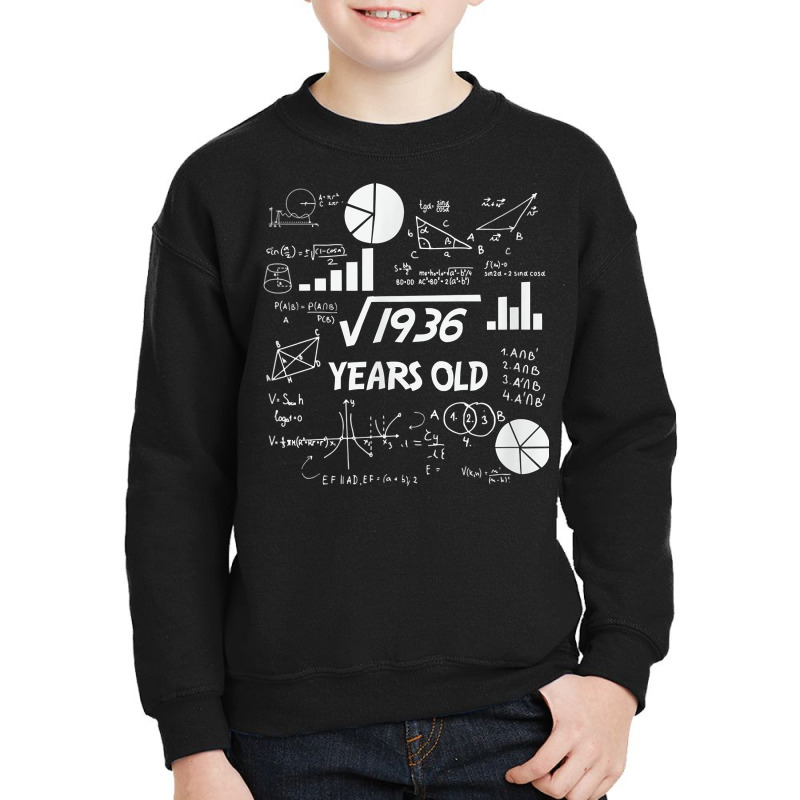 Birthday Square Root Math Problem Fun Calculation 44th T Shirt Youth Sweatshirt by tognifx | Artistshot