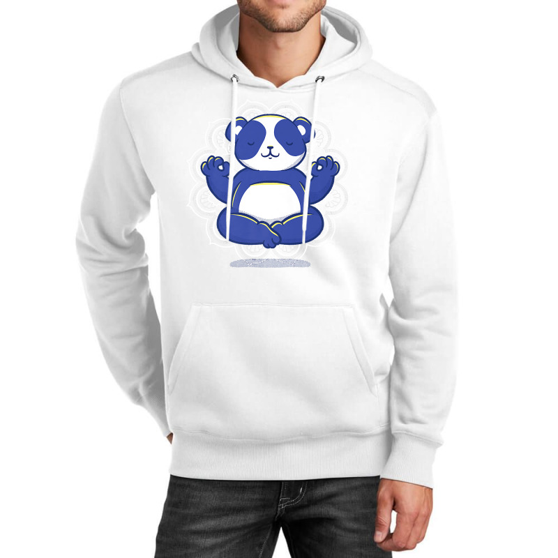 Sporty Panda Meditating In Yoga Pose Meditation Premium Unisex Hoodie by PhoebeHaggett | Artistshot