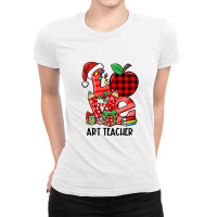 Love Art Teacher Santa Artist Painter Christmas Xmas Pajamas T Shirt Ladies Fitted T-shirt | Artistshot