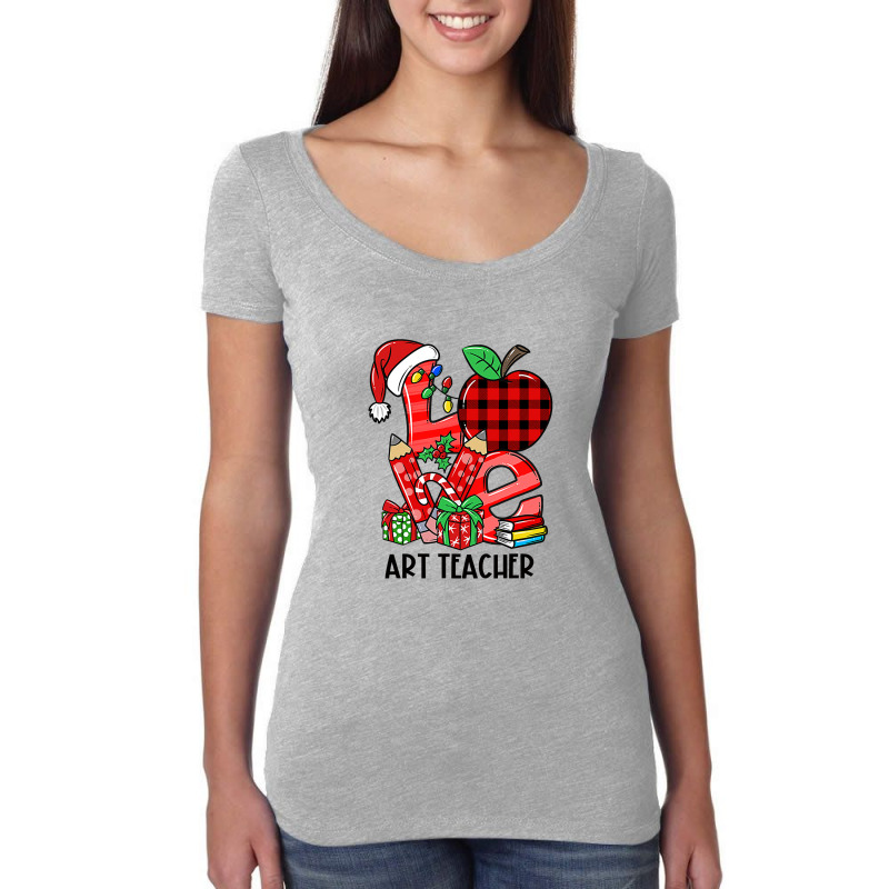 Love Art Teacher Santa Artist Painter Christmas Xmas Pajamas T Shirt Women's Triblend Scoop T-shirt by Denise_Riemenschneider | Artistshot