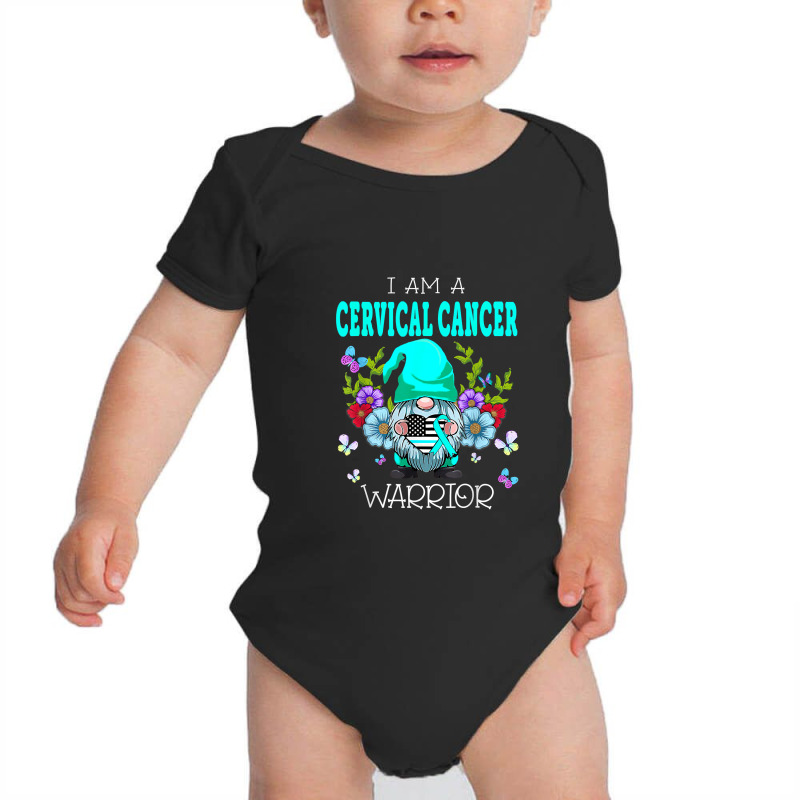 Cute Gnome I Am A Cervical Cancer Warrior Family Awareness T Shirt Baby Bodysuit | Artistshot