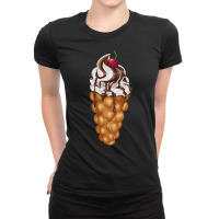 Bubble Waffle Ice Cream T  Shirt Egg Bubble Waffle Vanilla Ice Cream W Ladies Fitted T-shirt | Artistshot