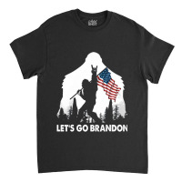 Let's Go Brandon Camping Bigfoot Rock And Roll Us Flag Classic T-shirt | Artistshot