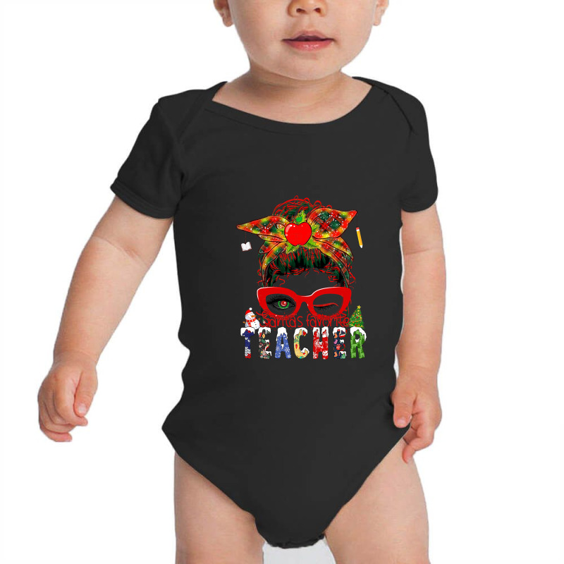 Christmas Teacher Santa's Favorite Stripe Lines Headband T Shirt Baby Bodysuit by Rudy_Glenn | Artistshot