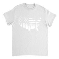 Traveling While Hiking Camping And Fishing In Nature Us Flag Classic T-shirt | Artistshot