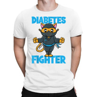 Type 1 Diabetes Awareness Funny Diabetes Fighter Ninja Cat T-shirt | Artistshot