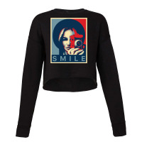 Retro Camera Smile Girl Cropped Sweater | Artistshot