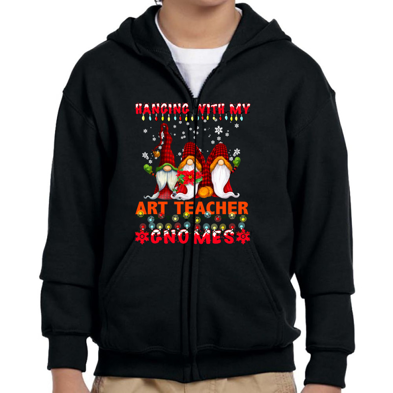 Hanging With My Art Teacher Gnomes Ugly Xmas Matching T Shirt Youth Zipper Hoodie by Rudy_Glenn | Artistshot