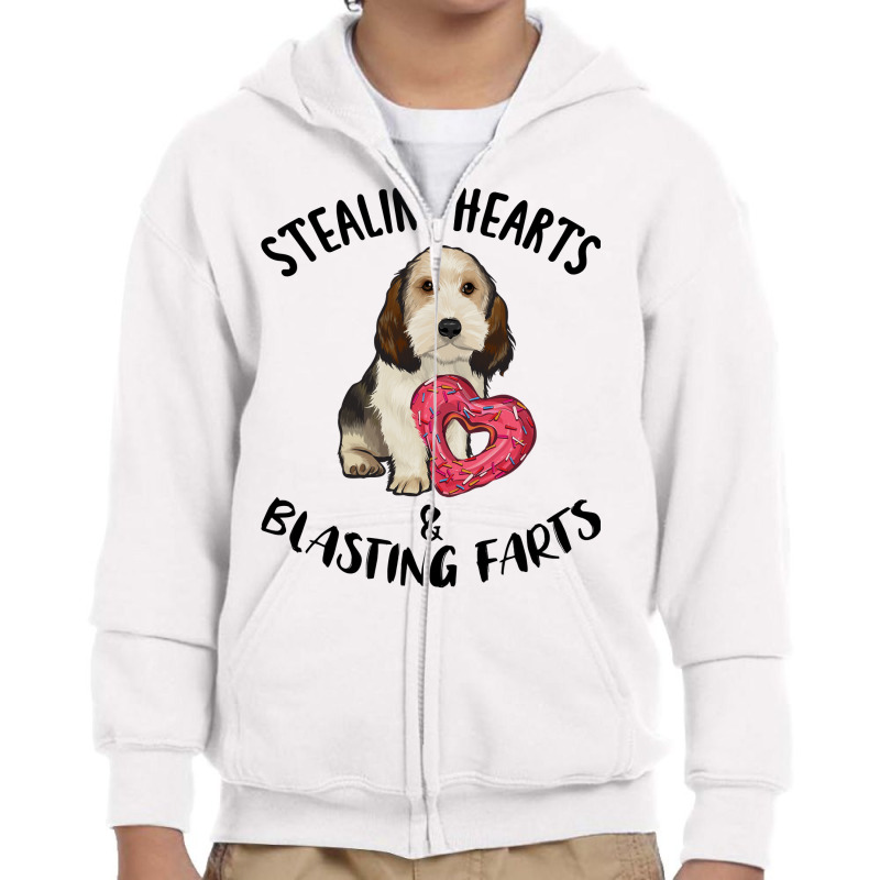 Stealing Hearts Blasting Farts Petit Basset Griffon Vendeen Sweatshirt Youth Zipper Hoodie by agueron | Artistshot