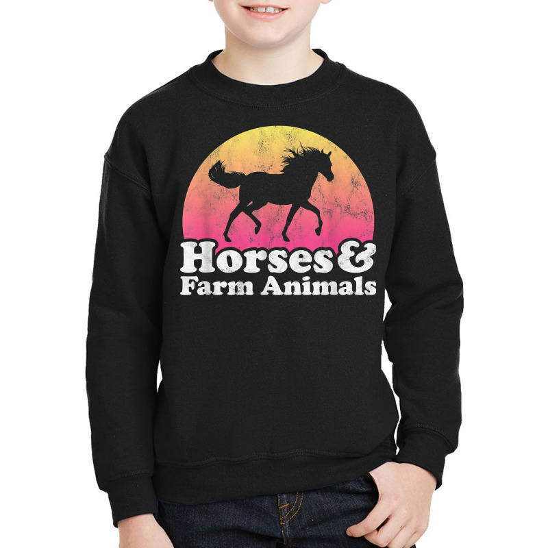 Horse And Farm Animal Women Or Girls Horses Farm Animals T Shirt Youth Sweatshirt by dornakgb | Artistshot