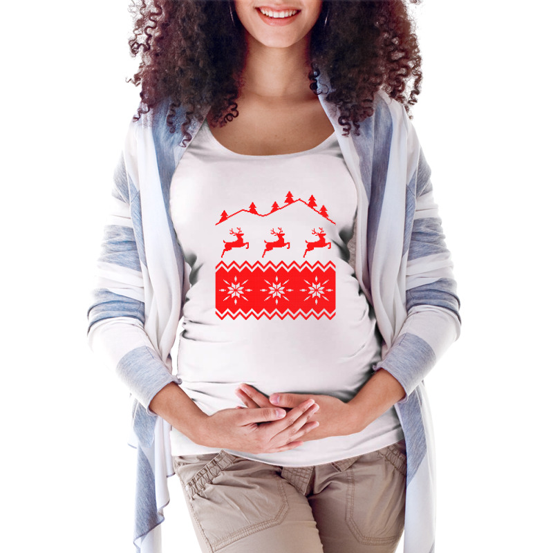 Nordic Seamless Pattern Christmas Maternity Scoop Neck T-shirt by Vishaka | Artistshot