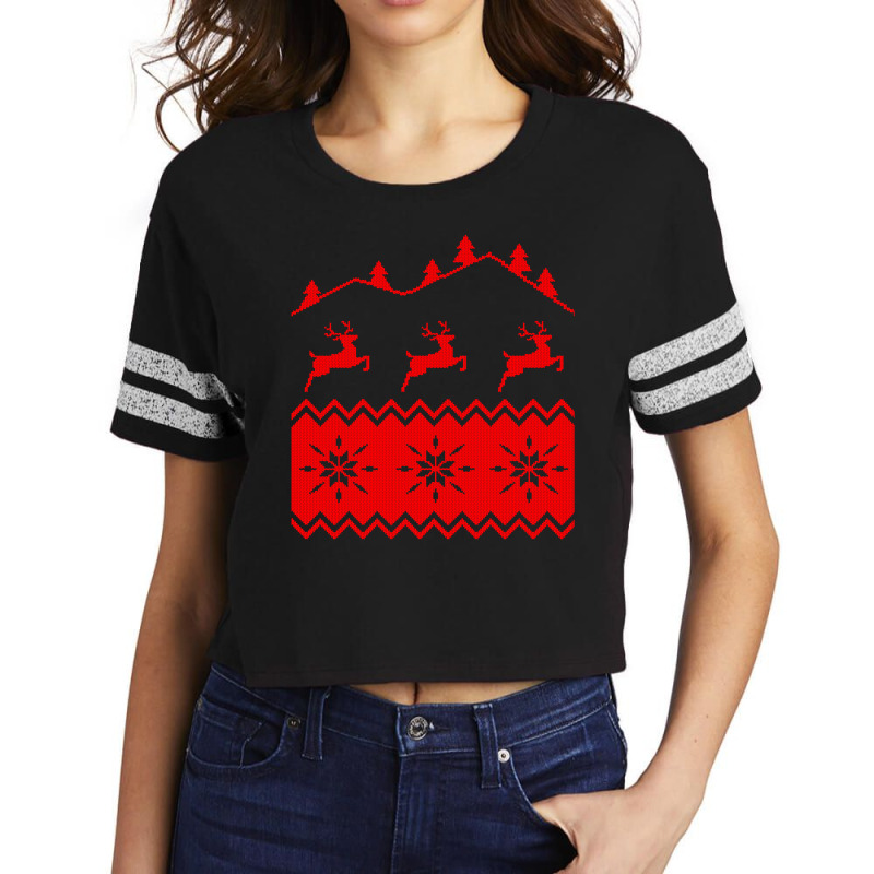 Nordic Seamless Pattern Christmas Scorecard Crop Tee by Vishaka | Artistshot