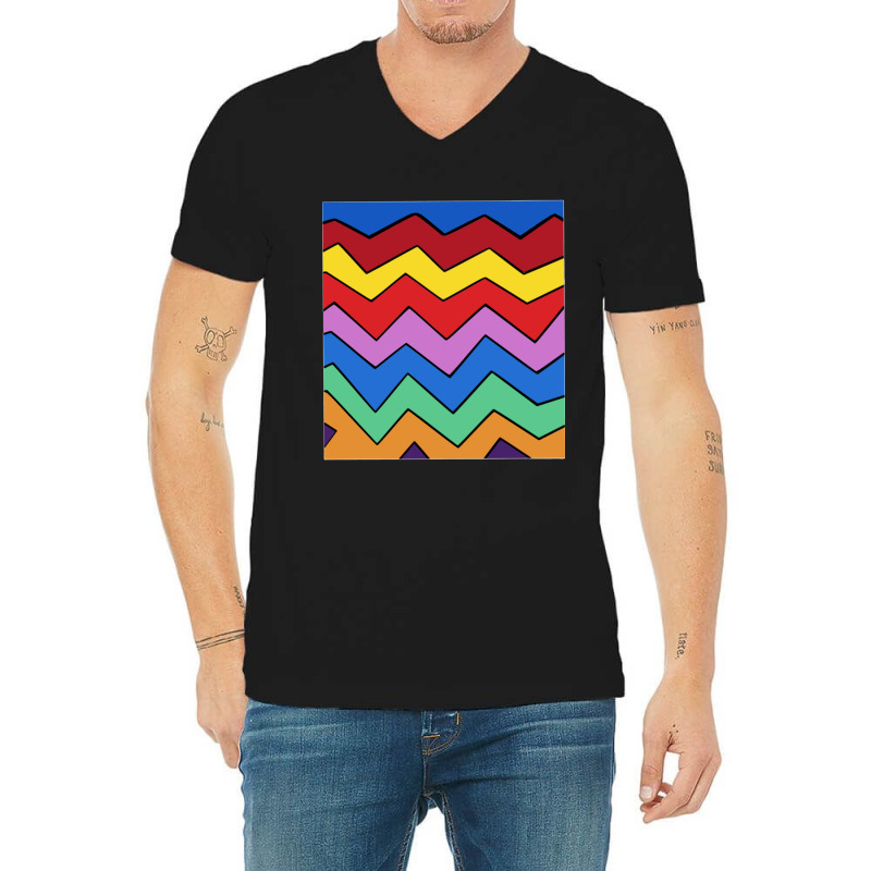 Color Zigzag V-neck Tee | Artistshot