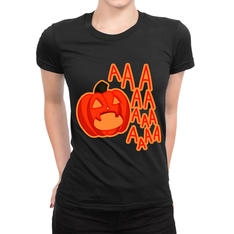 Screaming Pumpkin Ladies Fitted T-Shirt by Hatory | Artistshot