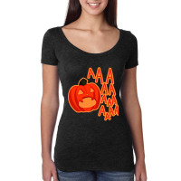 Screaming Pumpkin Women's Triblend Scoop T-shirt | Artistshot